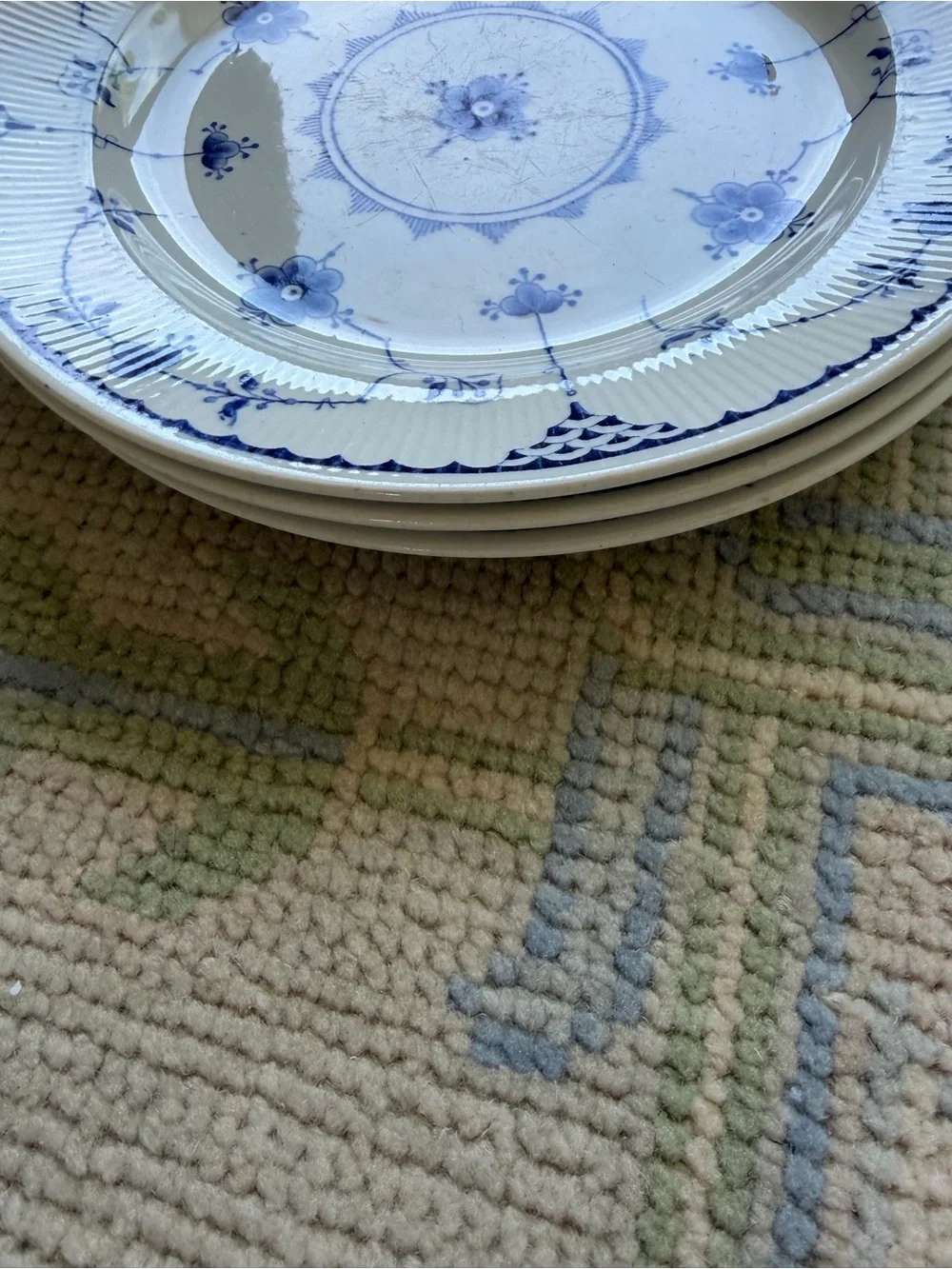 3 Lovely Vintage Denmark Blue by Furnivals, England Plates, 10 Inches
